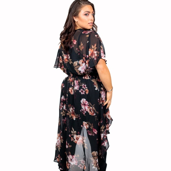 Plus Size ‘Mahina’ Floral Kimono - Picture 2 of 8